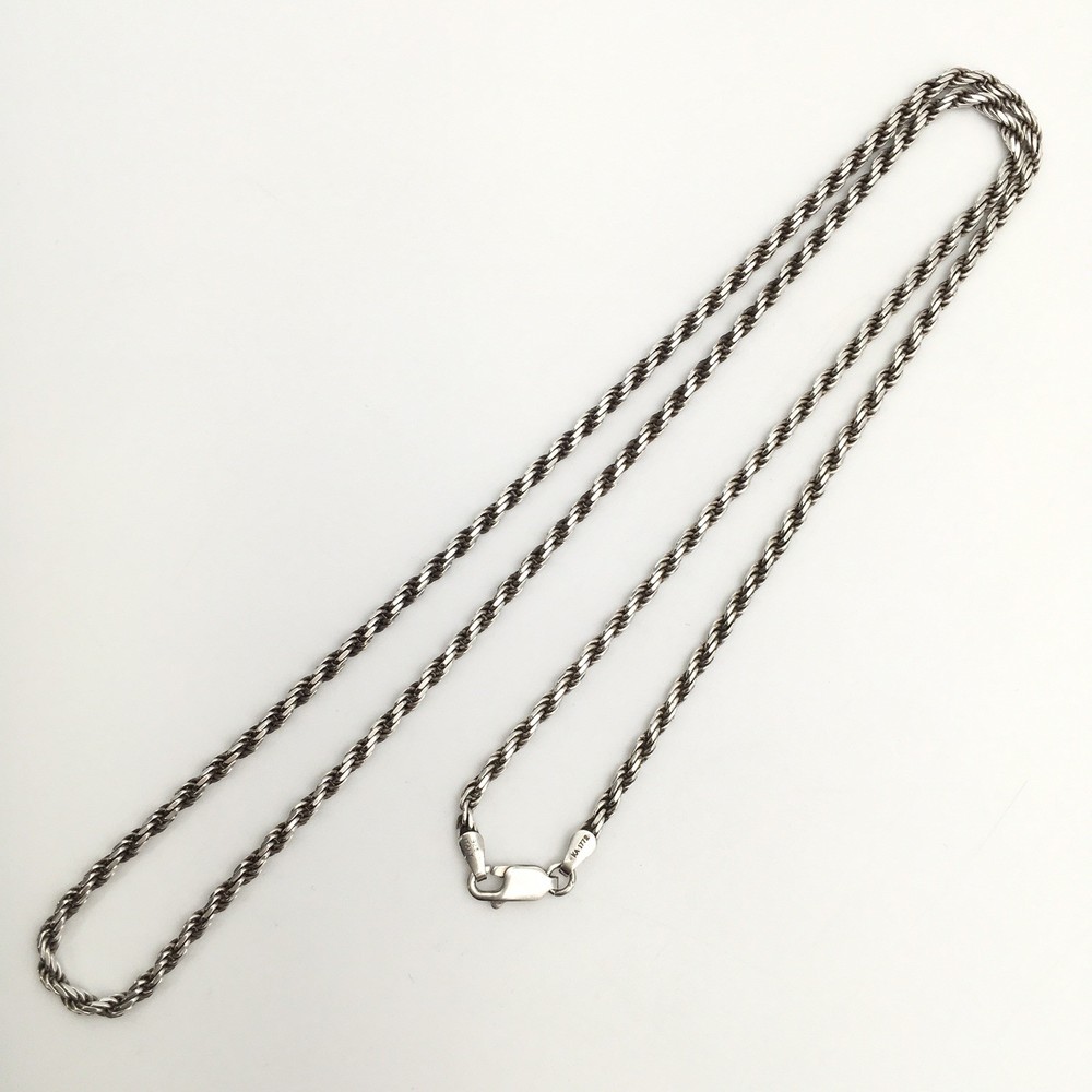 Sterling Silver KARIZIA 3mm Rope Chain Necklace 24” Marked 925 Italy 15.9g #63