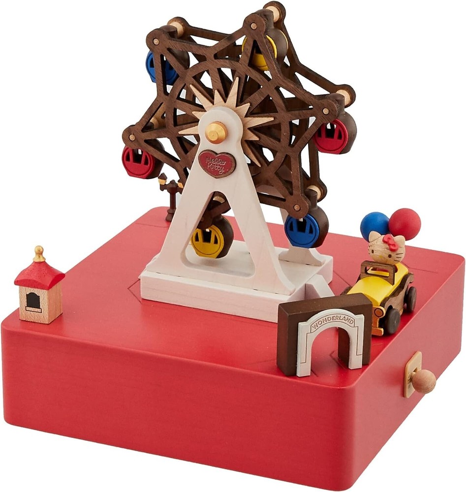 Sanrio Hello Kitty Wooden Music Box Ferris Wheel Official Wood Kawaii Japanese
