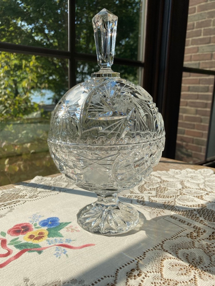 Violetta Crystal Candy Dish Pinwheel Star Design 5.15