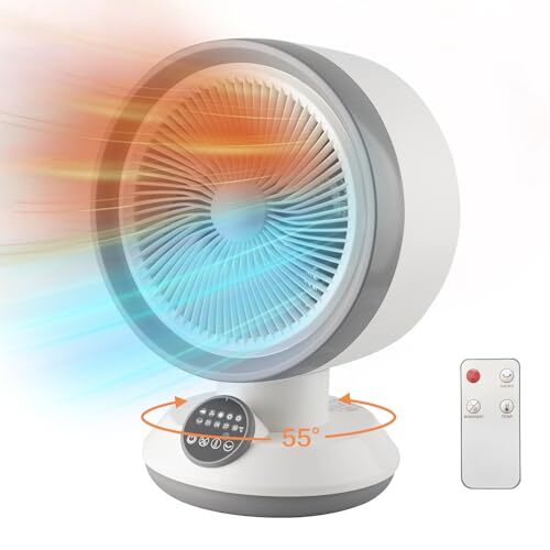 2 in 1 Heater Fan Combo, 1500W Portable Space Heater with Adjustable Temperat...