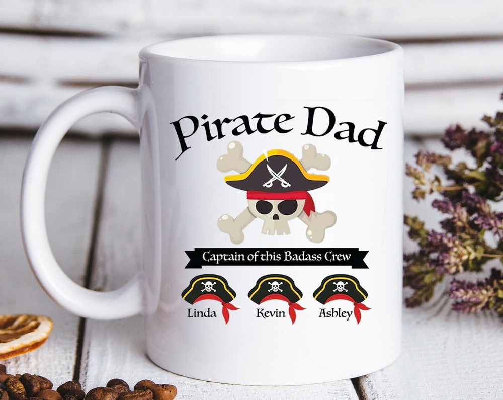 Pirate Dad Mug Personalized Dad Mug Fathers Day With His Children's Names