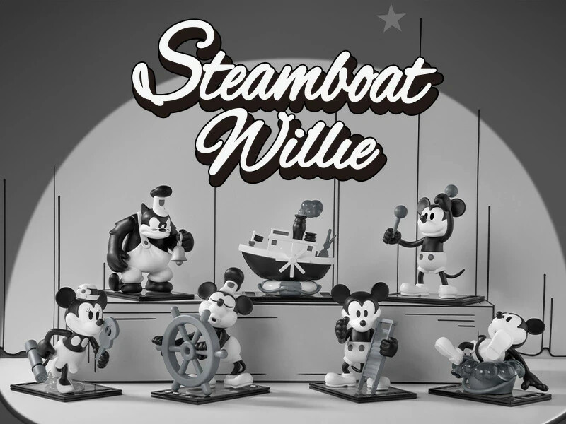 Pop Mart Disney Mickey Mouse Steamboat Willie Series 6 Figures Assorted Box