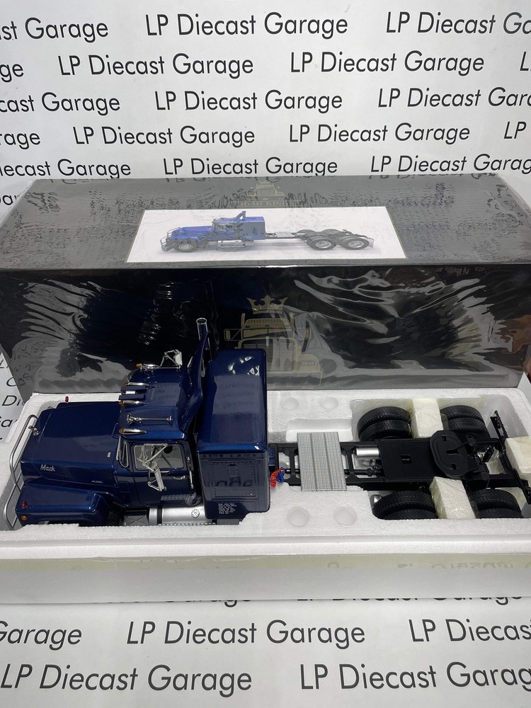 KK Scale Road Kings 1974 Mack RL700L Semi Truck Dark Blue 1:18 Diecast