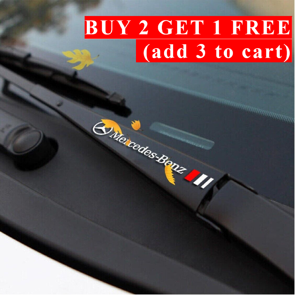 2PCS PVC Car Window Wiper Sport Sticker Decals For Mercedes Benz Car Accessories
