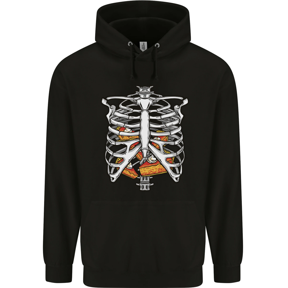 Sudadera con capucha Pie Inside a Skeleton Torso comida divertida para hombre 80% algodón