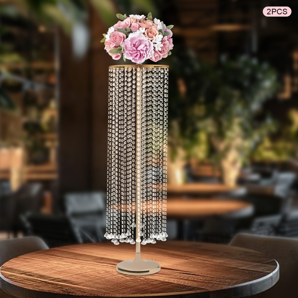 Large Gold Crystal Vases Centerpieces Flower Stand Wedding Centerpieces Decor