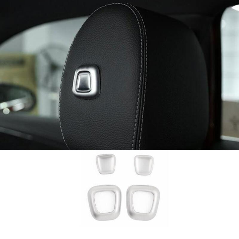 Matte Silver Seat Power Seat Control Button Cover 4pc For Benz A-Class 2019-2022