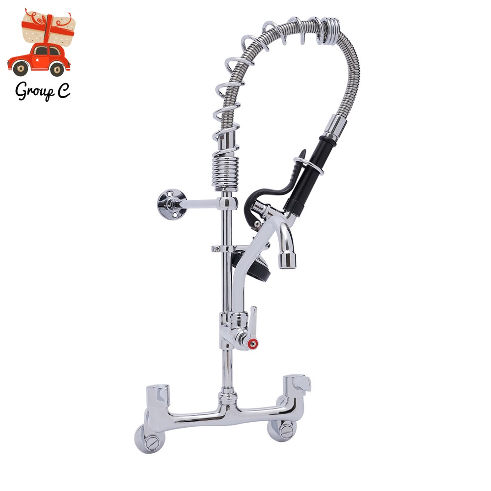 Commercial Wall-Mount 360° Rotating Kitchen Faucet for Restaurants & Industrial Use