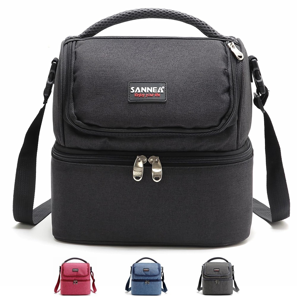 Leakproof Double Decker Lunch Bag for Women & Men Small Cooler Box