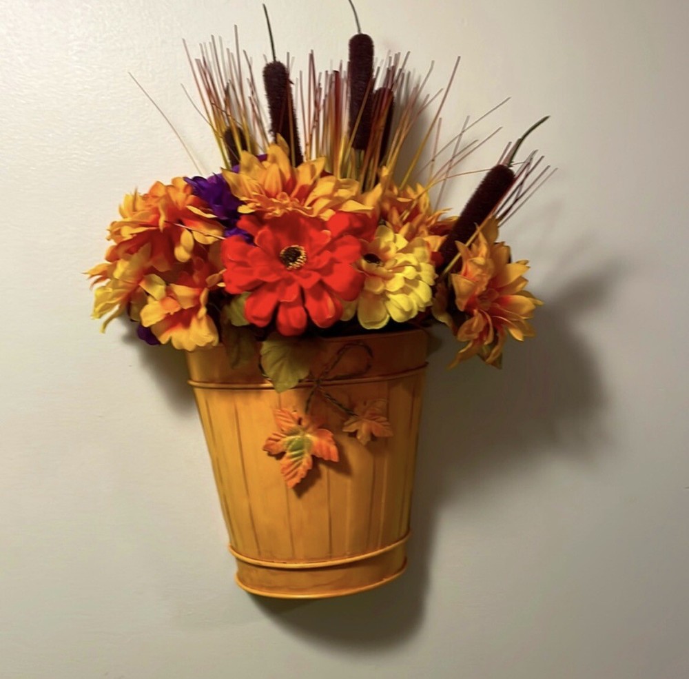 faux flower hanging basket