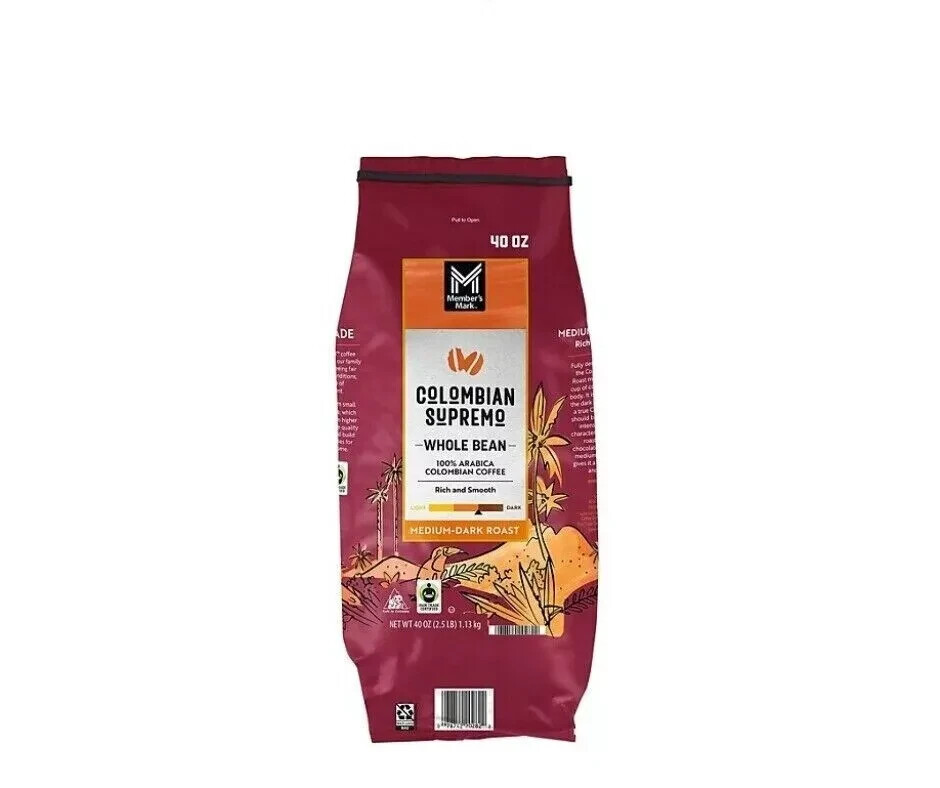Members Mark Colombian Supremo Fresh Aroma Whole Bean Coffee 40oz - Rich & Bold Flavor-image