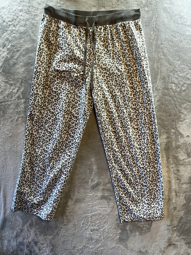 Bumble B Houndstooth Plush Lounge Pajama Pants with Pockets Black White Size Large