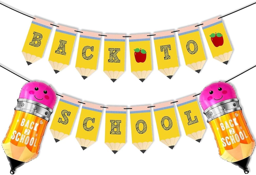 Colorful Back to School Pencil Banner for Classroom Decorations-image