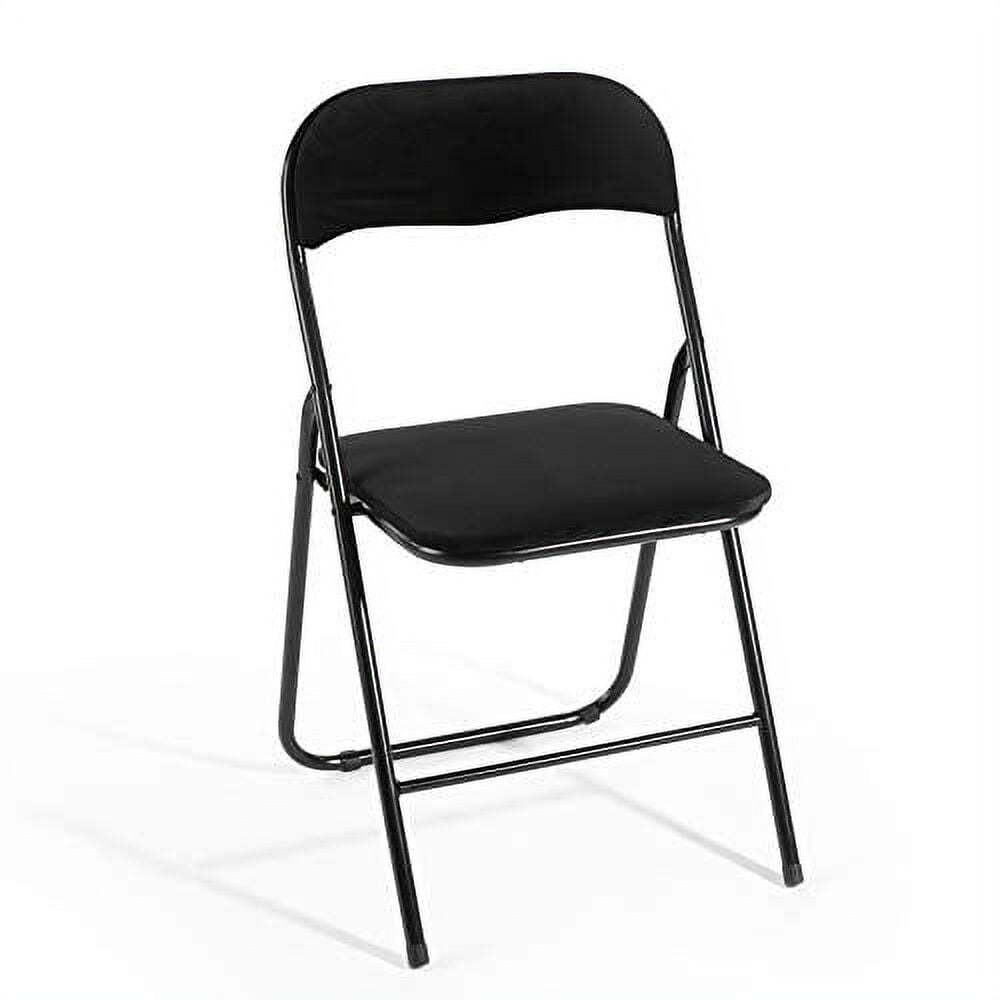 Urban Shop Velvet Folding Chair, Black