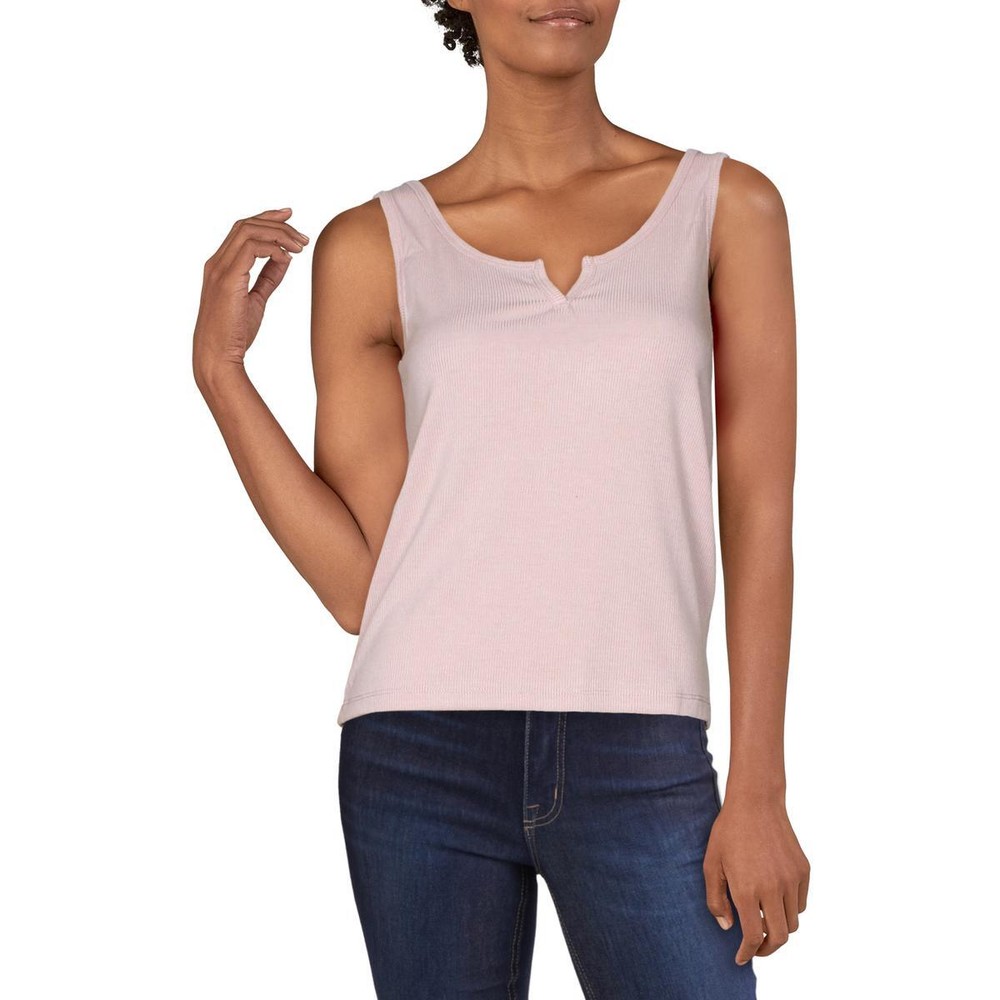Hippie Rose Womens Purple Ribbed Notched Neck Tank Top Shell Juniors M  8847