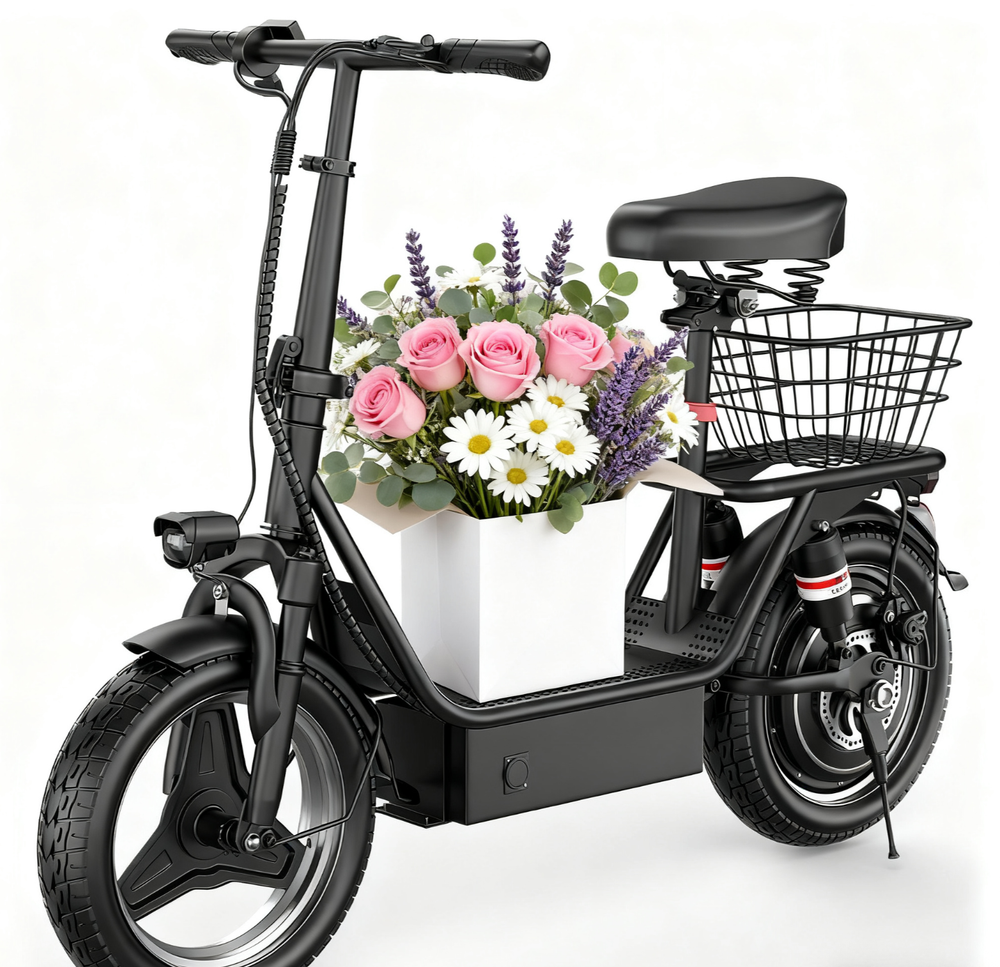 E-Scooter  with Seat 30 MPH 43 Miles Range 14'' 1500W Electric Scooter For Adult