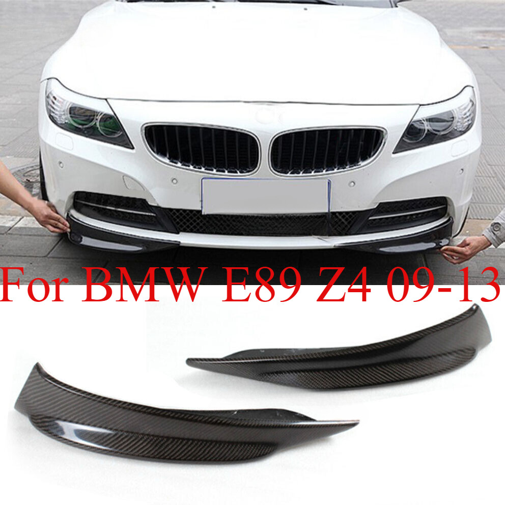 For BMW E89 Z4 2009-2013 Real Carbon Fiber Front Bumper Splitter Corner Lip Trim