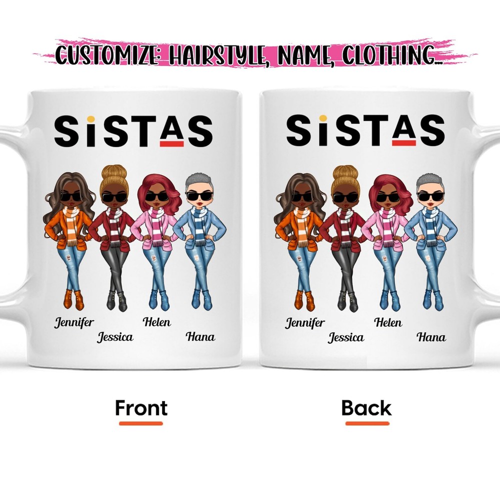 Sistas Personalized Mug Sister Soul Sister Custom Mug Best Friend Mug Gift