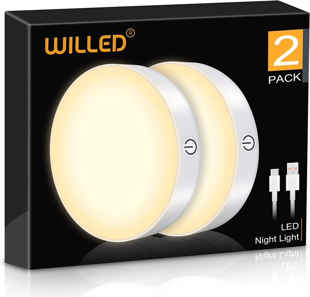 3000K Dimmable Touch Lights, Battery Rechargeable Tap Lights, Magnet Stick on Cl