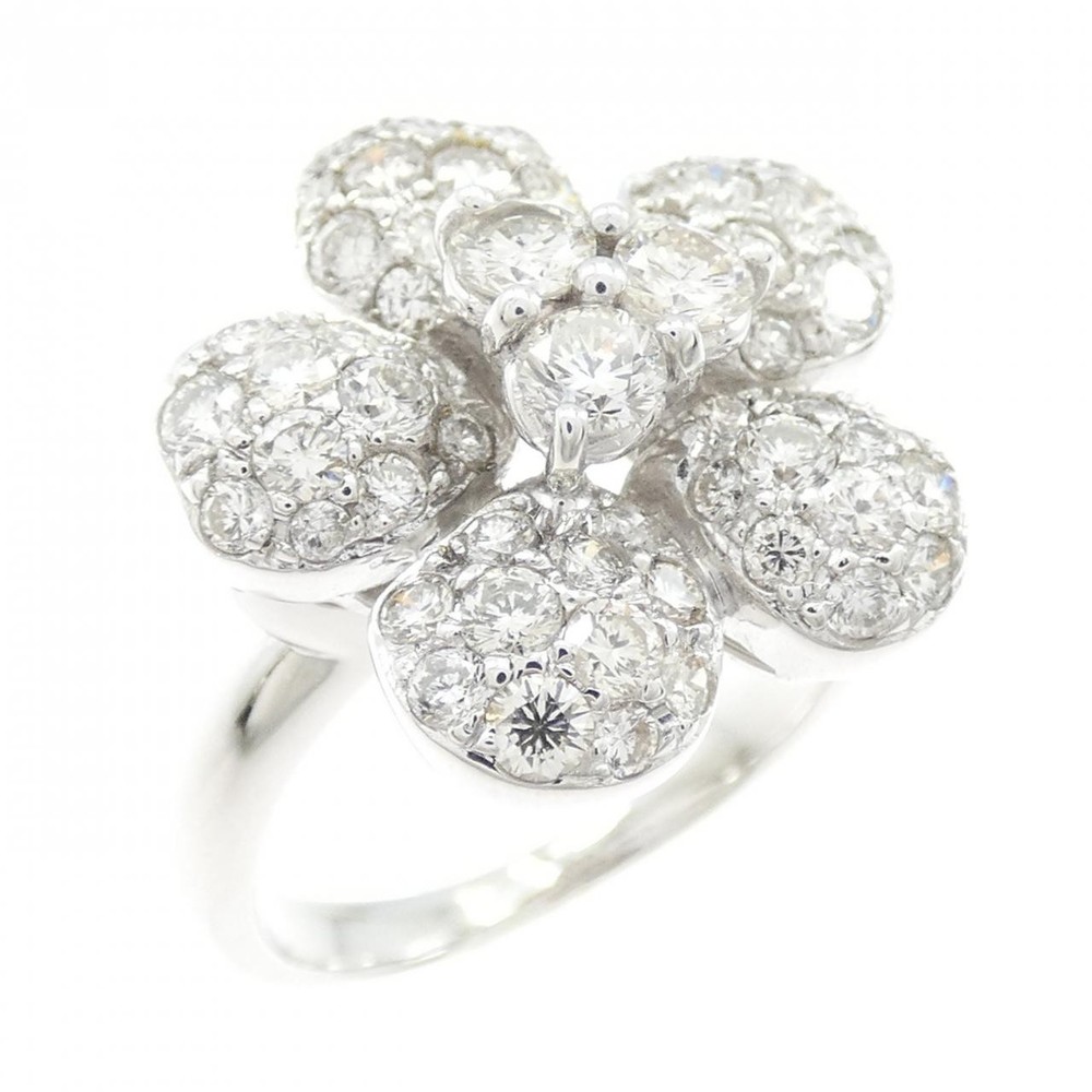 Authentic 750WG Flower Diamond Ring 1.83CT #230-000-233-1408