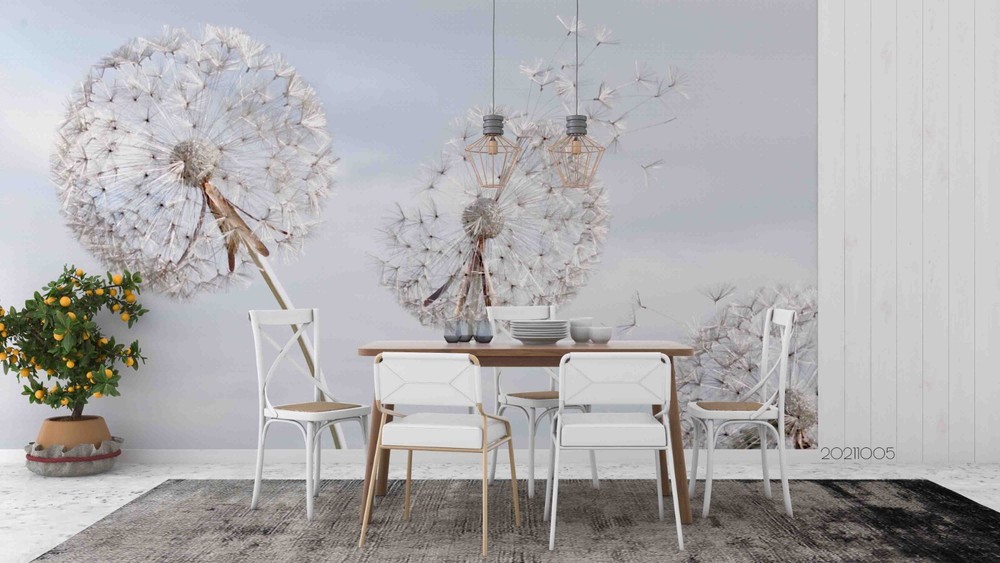 3D Sky Dandelion Wall Murals Wallpaper Murals Wall Sticker