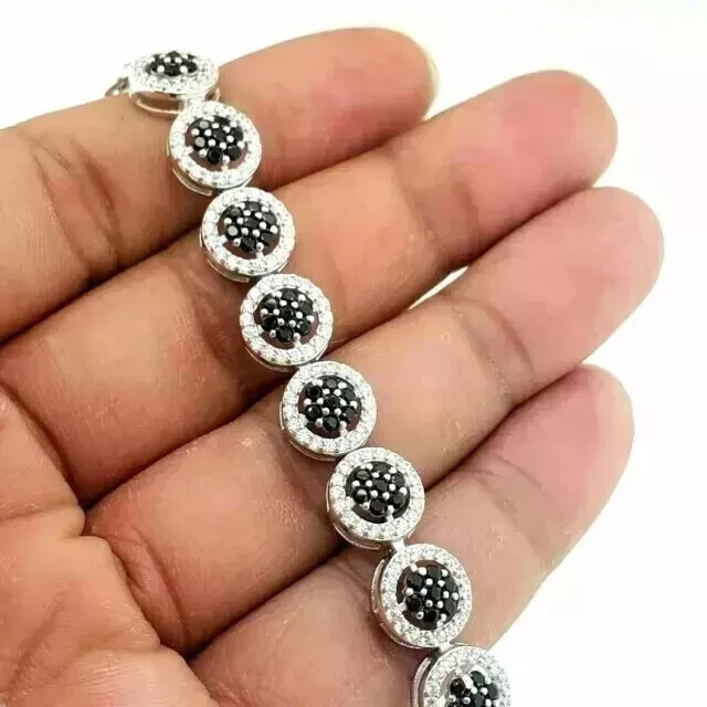 8Ct Round Lab Diamond 14K White Gold Plated Tennis Bracelet 7.5 Inches
