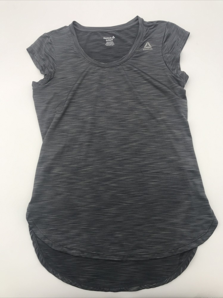 Reebok T-Shirt Women Small Gray Logo …#20783