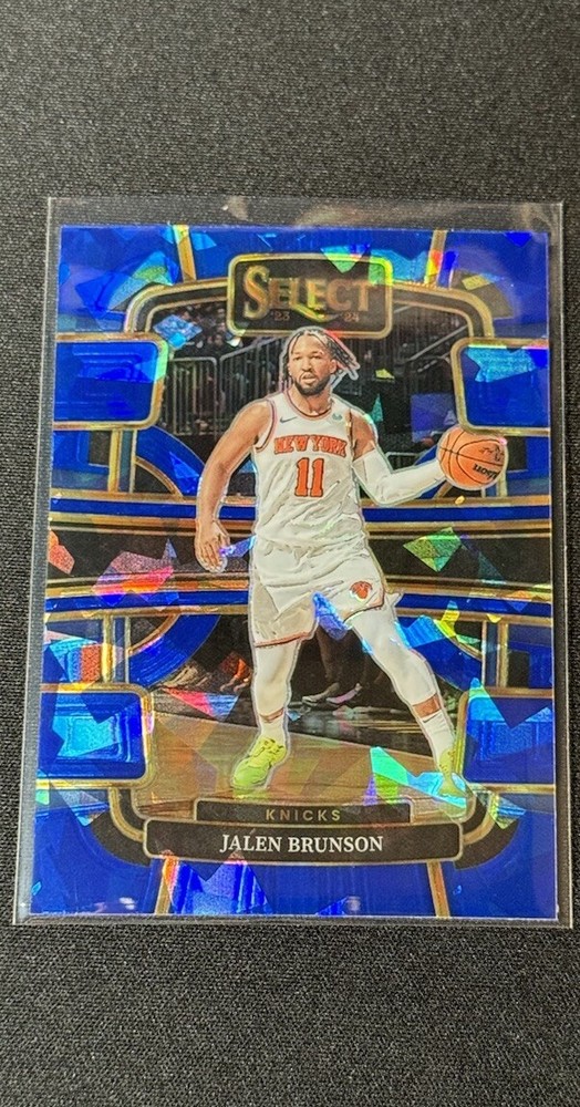 2023-24 Panini Select Concourse Jalen Brunson Blue Cracked Ice #7 Knicks