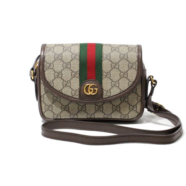 GUCCI Ophidia Mini Shoulder Bag in Ebony Canvas and Leather 96519