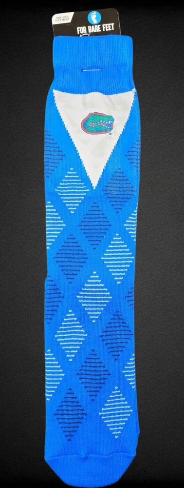 New For Bare Feet Florida Gators Socks Dash Diamond Blue Logo OSFM