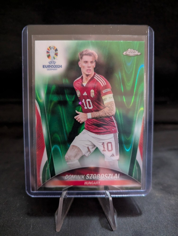 Dominik Szoboszlai 2024 Topps Chrome UEFA Euro Green Lava Refractor