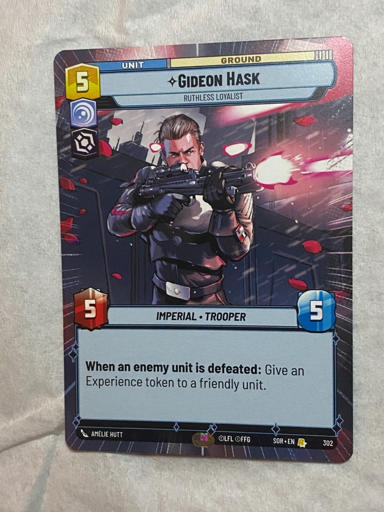 STAR WARS UNLIMITED TCG SoR GIDEON HASK Hyperspace Rare Card NM
