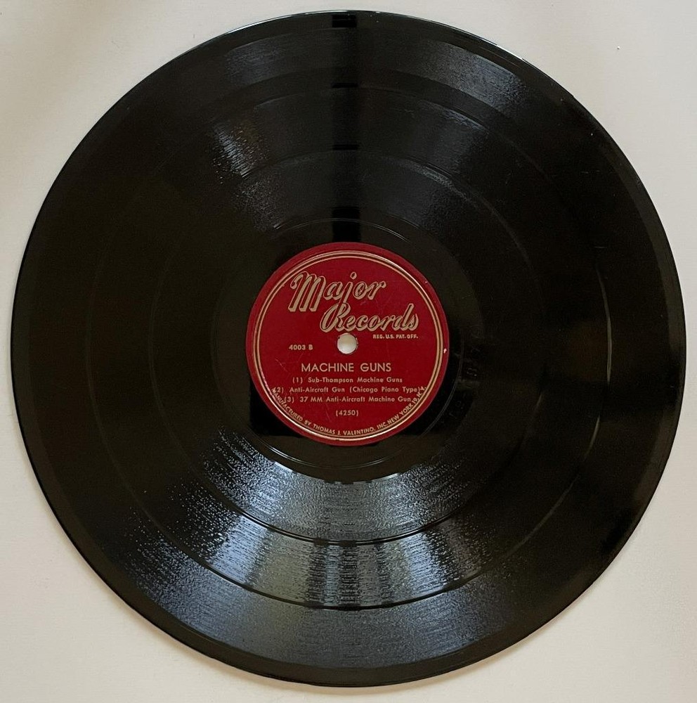 Applause / Machine Guns 78 rpm V/V+ Major Records 4003 Sound Effects Tommy Gun