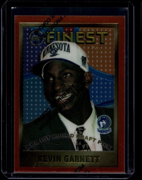 1995-96 Topps Finest Basketball Kevin Garnett #115 RC Rookie w/Coating
