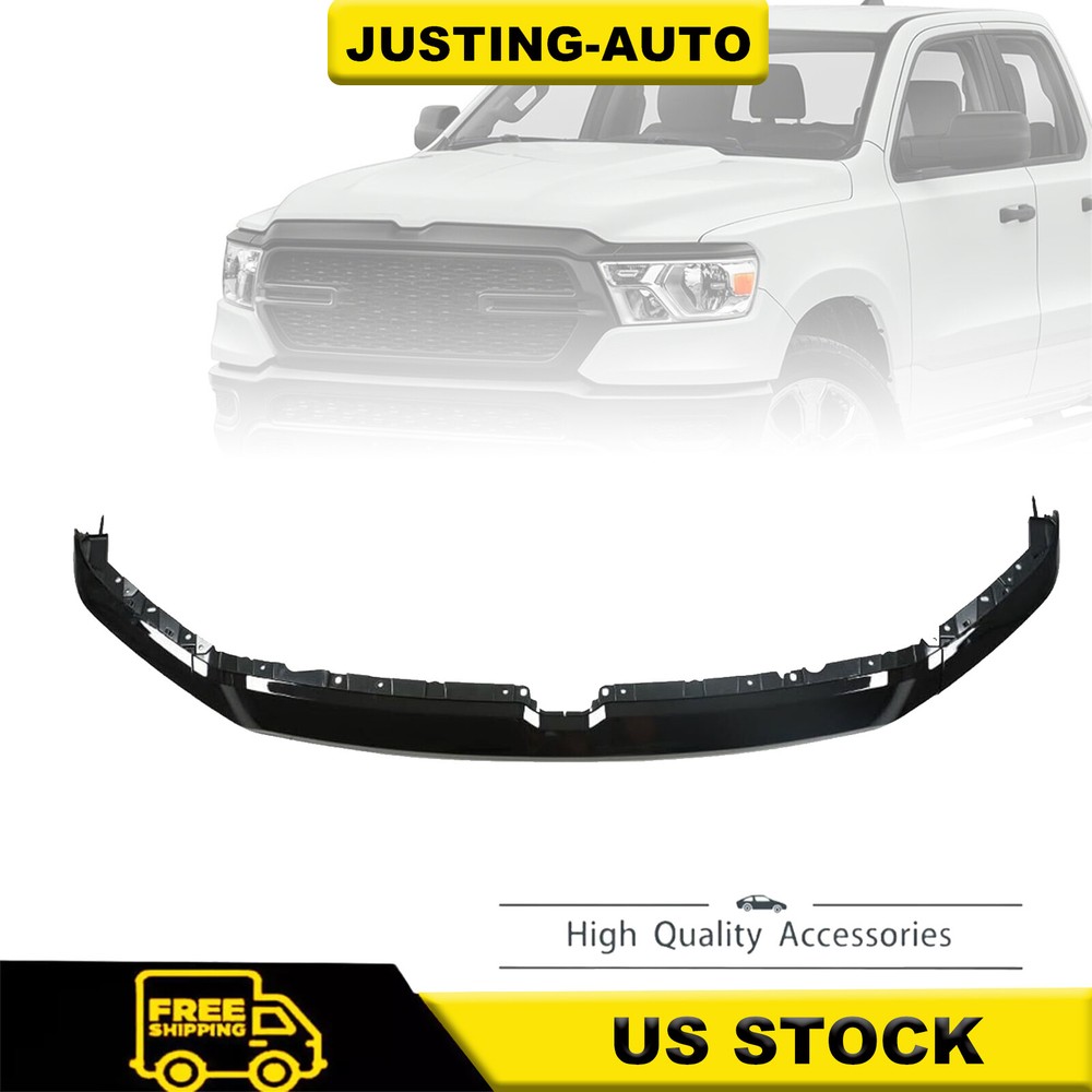 ✅Fit For 2019-2022 Dodge Ram 1500 Front Upper Grille Trim Molding Glossy Black