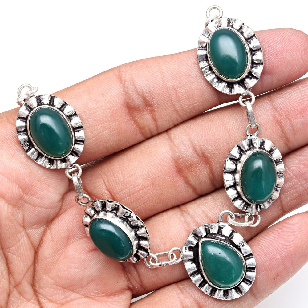 Green Onyx Gemstone Handmade Necklace for Mother's Day 20 Inch-image