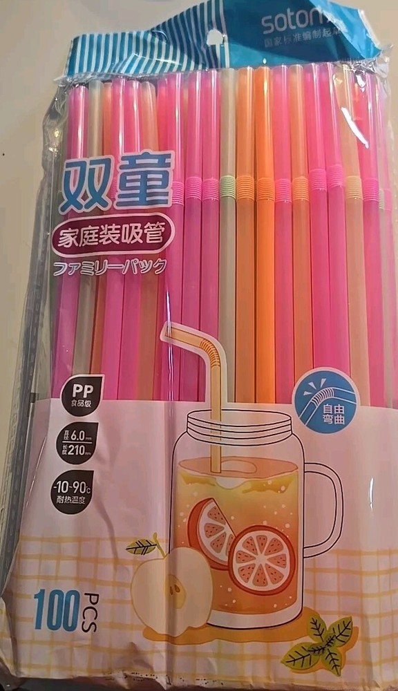 Soton Drinking Straws 100 Pcs 6.0 Mm Multicolor