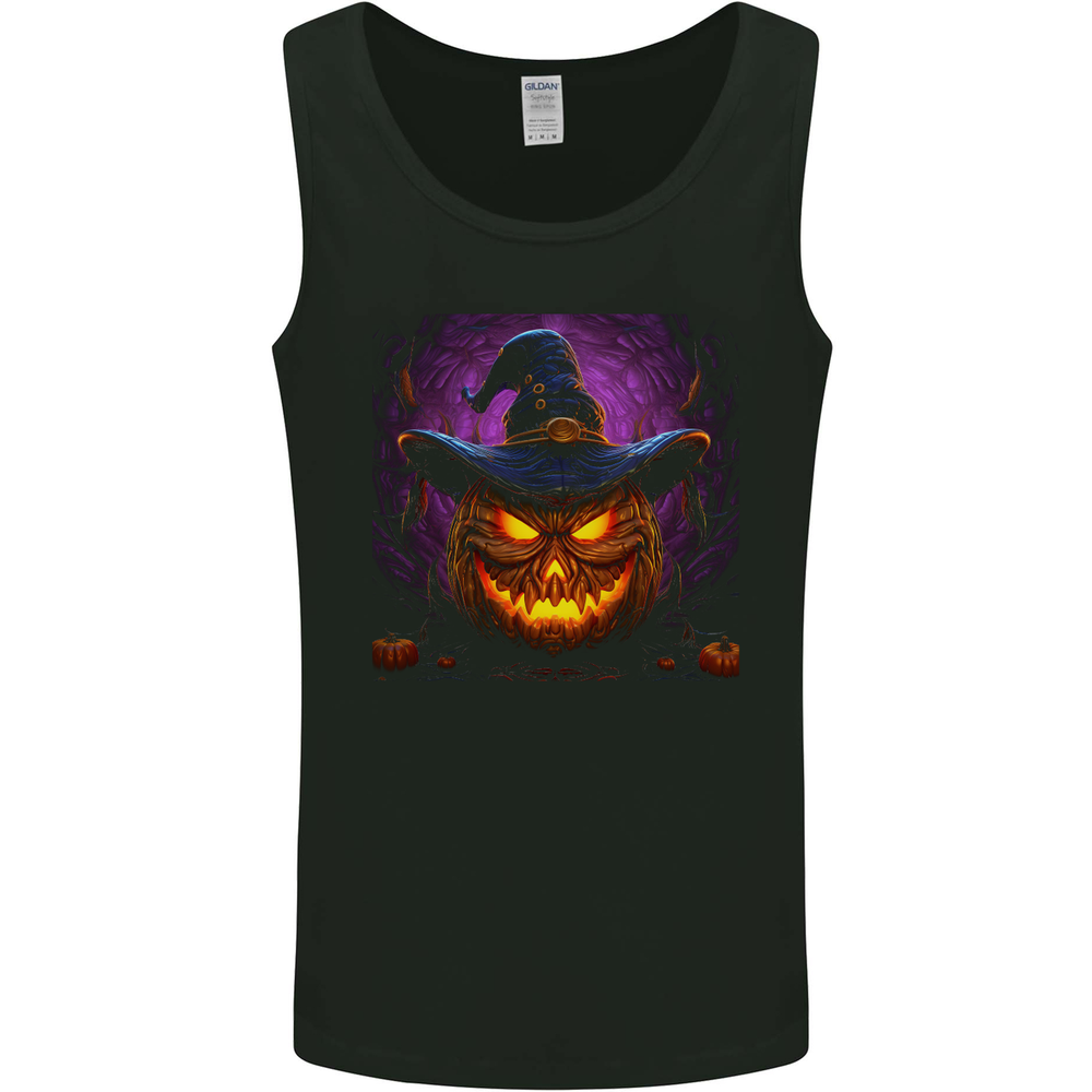 Evil Halloween Pumpkin Face 1 Mens Vest Tank Top
