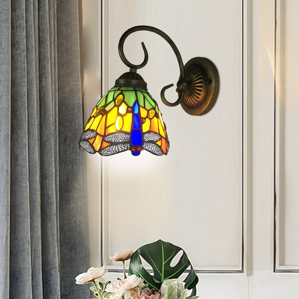 Tiffany Wall Light Stained Glass Wall Sconce Lighting Fixture Bedroom lamp 60W