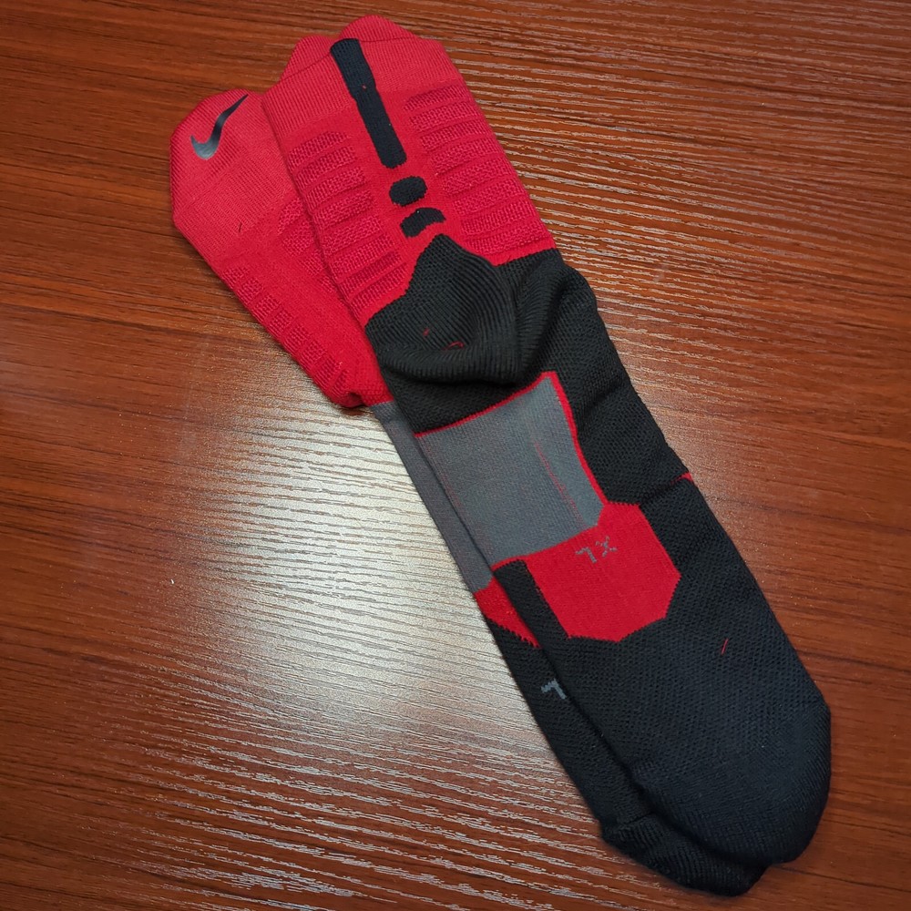 New Nike Hyper Elite Socks Red/Black Quarter Cut Size XL Basketball Dri-Fit