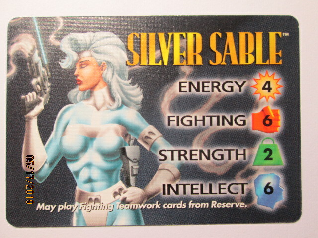 1996 Marvel Overpower Ccg - Iq - Hero Card - Silver Sable