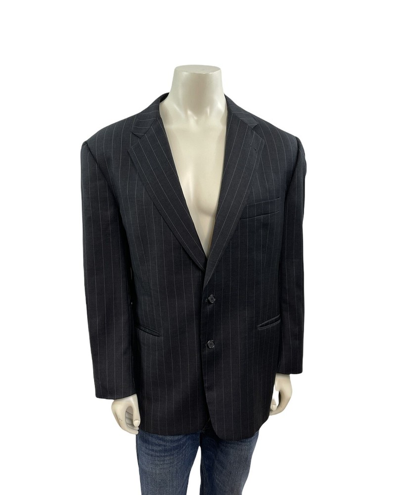 Burberry Nordstrom Mens Size 44R Long Sleeve 2 Button Striped Wool Blazer