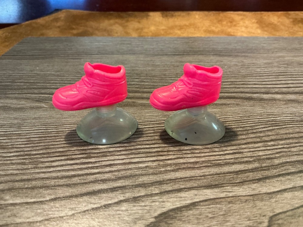Mattel Barbie Doll Pink  Workin” Out Suction Cup Tennis Shoes Sneakers Lot # 2