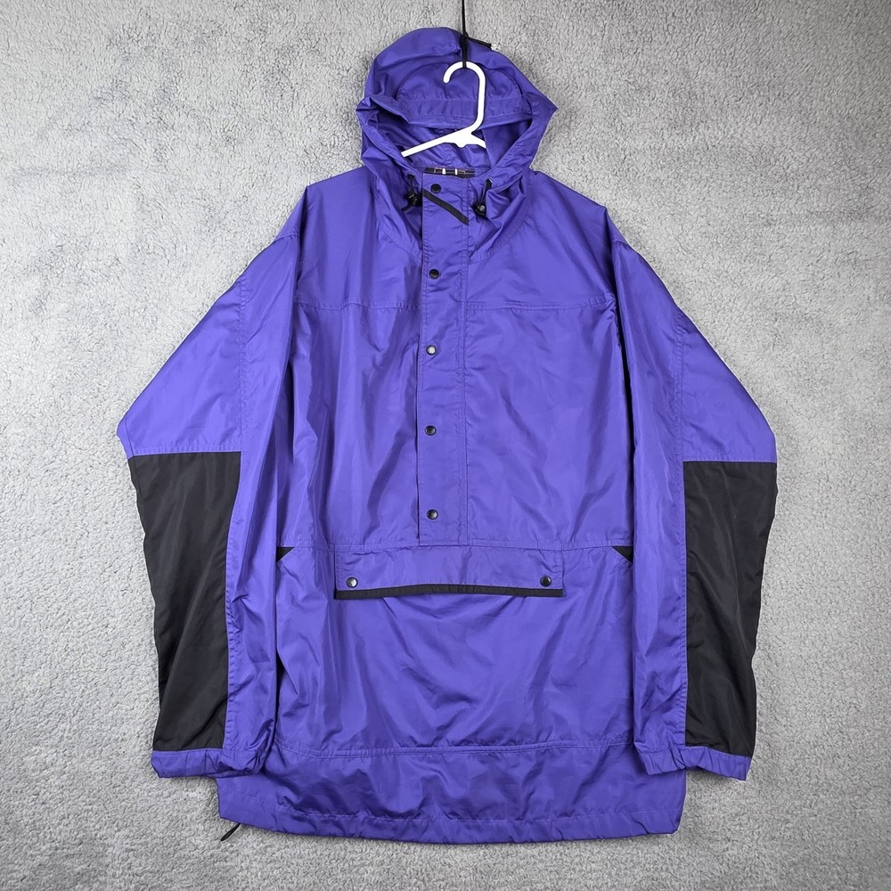 Vintage REI Jacket Mens XL 27x33 Purple Anorak Windbreaker Hooded Pullover
