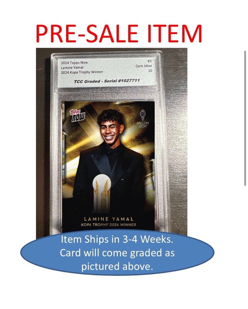 Presale 2024 Topps Now Lamine Yamal Kopa Trophy Winner TCC Graded Gem Mint-image