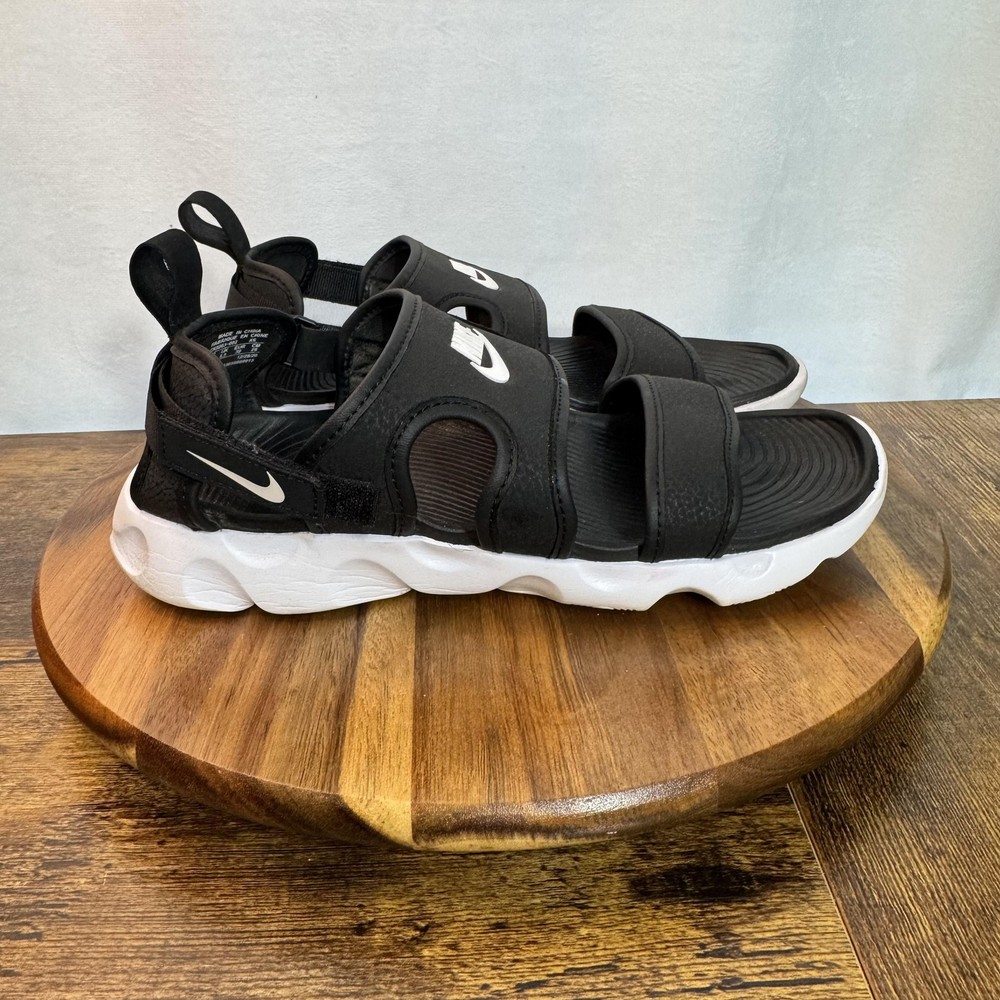 Nike Owaysis Sandals Womens Size 8 Black White CK9283-002 Comfort Strappy Shoes