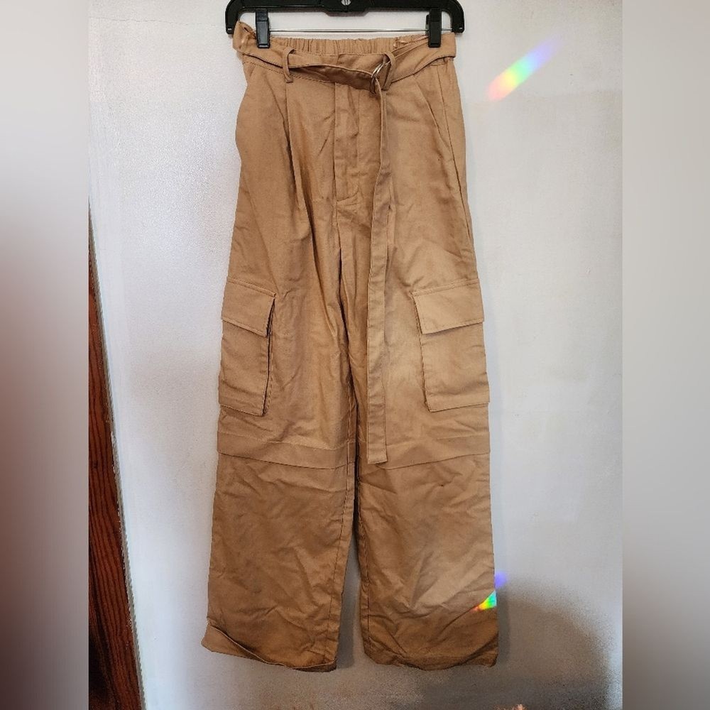 Linen Blend Cargo Pants - Women’s XS