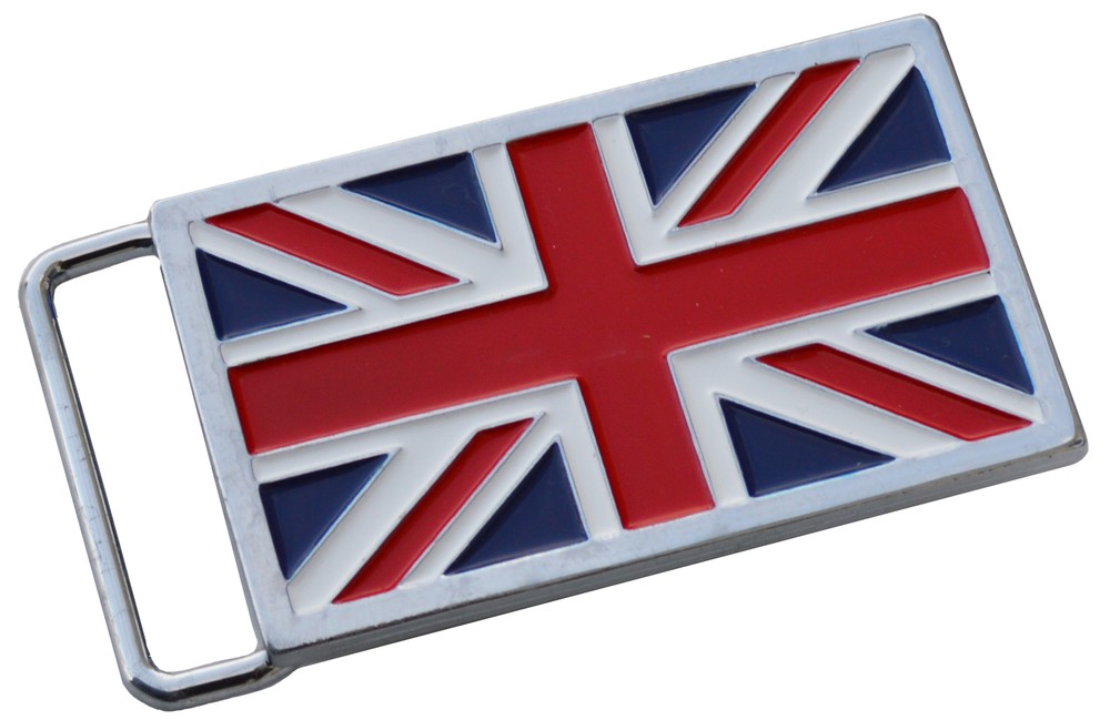 Union Jack flag British belt buckle - cast metal