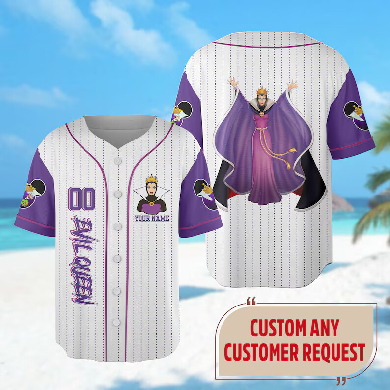 Custom Evil Queen 3D Baseball Jersey Shirt MOTHER DAY GIFT US SIZE BEST PRICE-image