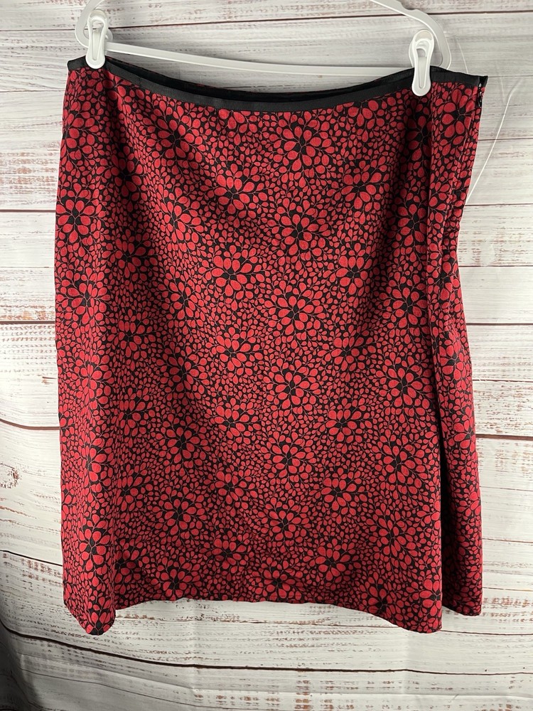 CATO Midi Skirt Womens 18 Floral All Over Print Back Zip Closure LINEN Blend Hot